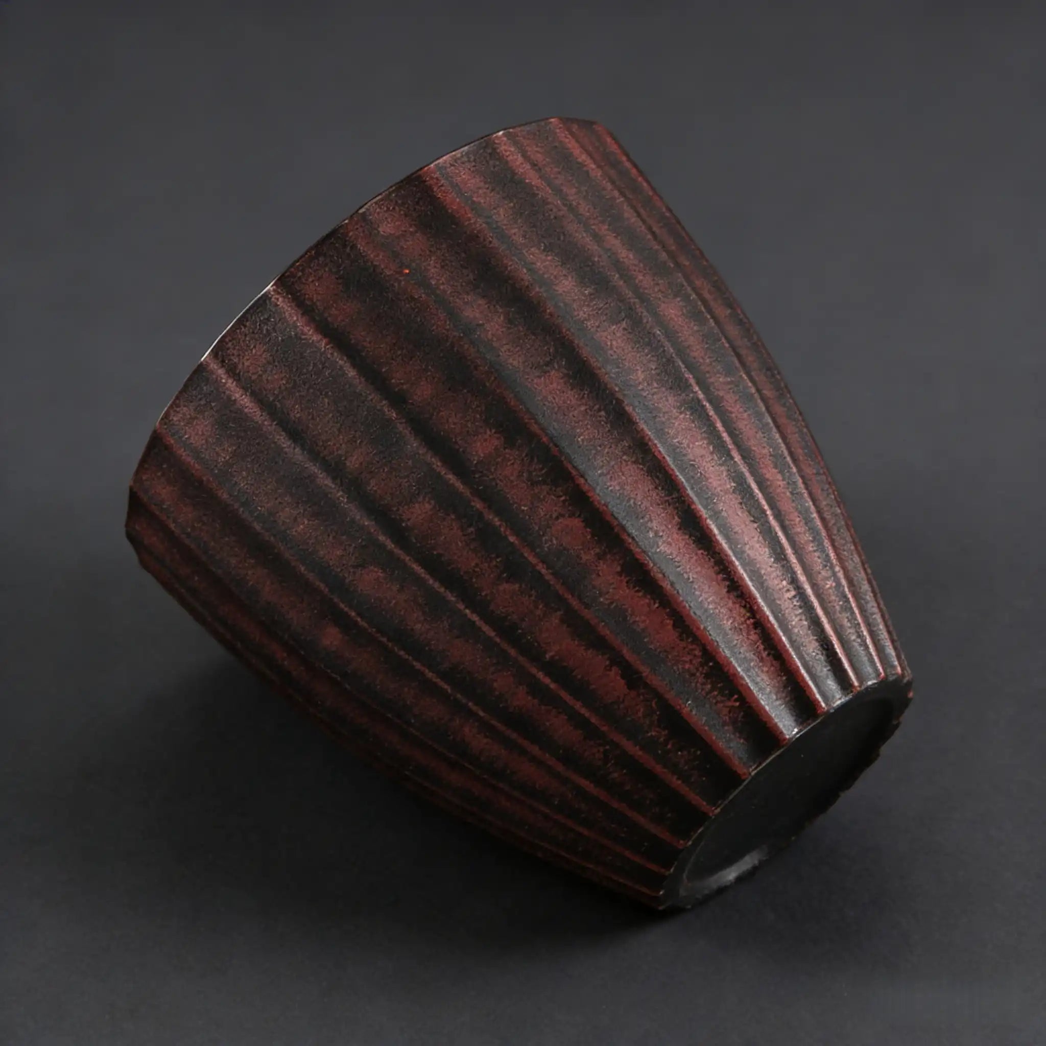 Purple Resin Ribbed Floor Planter (30×27cm)