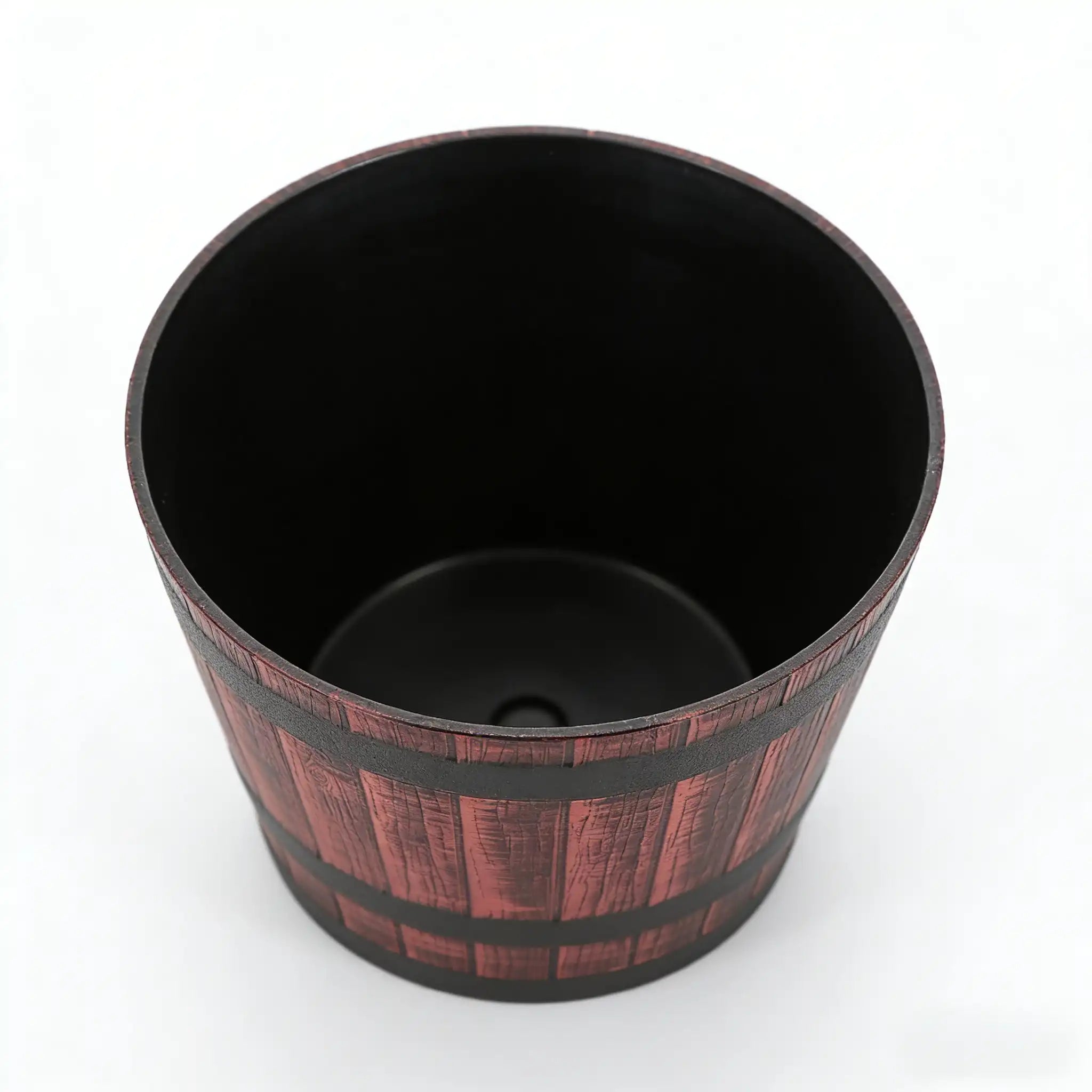 Vintage Barrel-Style PP Floor Planter (Red and Black)