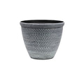 Minimalist Silver Grid-Pattern PP Floor Planter (25cm Diameter)