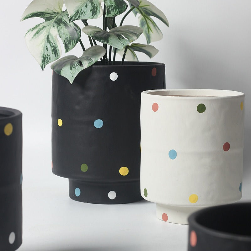 Nordic Polka Dot Ceramic Planter