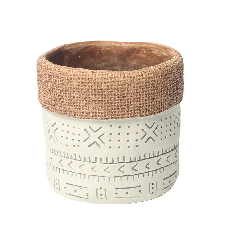 Nordic Ethnic Pattern Ceramic Planter (17cm)